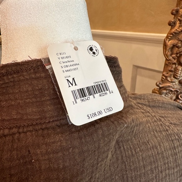 We the Free Summer Daydream shirt in brown size L Free People NWT - Picture 7 of 10